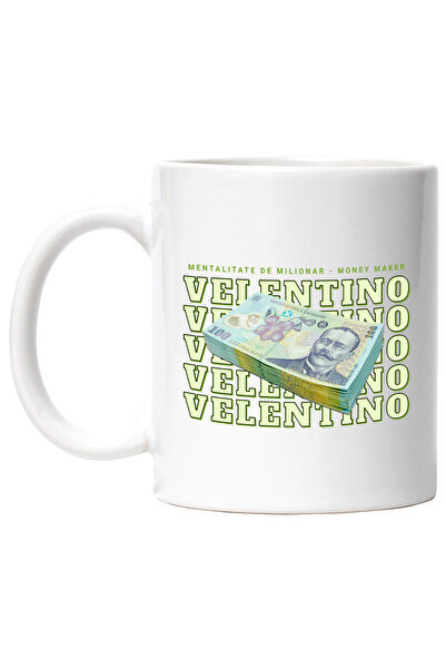 StoryGift Romania Cana __Valentino_ - 100 Lei Romanesti, 330ml, Ceramic cu Ma...
