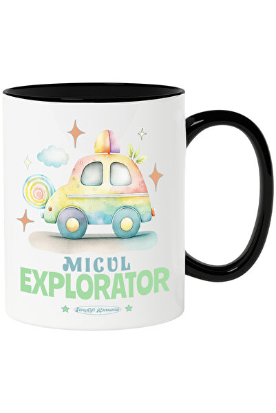 StoryGift Romania Cana micul explorator masina copii bebe aventura , 330ml, C...