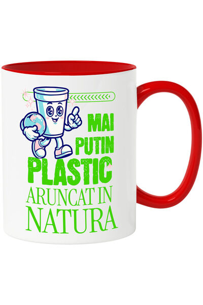 StoryGift Romania Cana cu Pahar De Plastic Cu Planeta Pamant Text Mai Putin P...