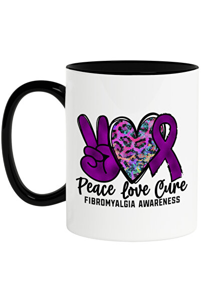 StoryGift Romania Cana cu mesajul "Peace, love, cure, fibromyalgia awareness"...