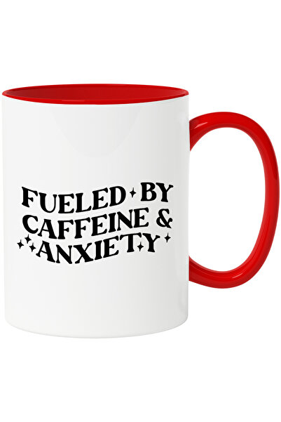 StoryGift Romania Cana cu textul in engleza "Fueled by caffeine & anxiety" - ...