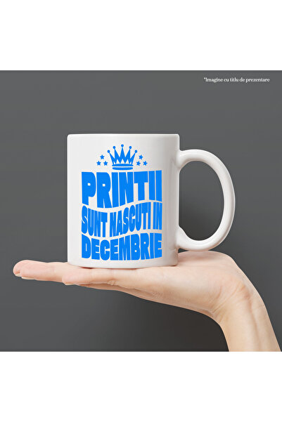 StoryGift Romania Cana Cu Coroana Regala Zi Aniversara Petrecere Luna Nastere Text Printi Nascut I, Cu ,stg