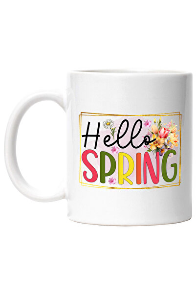 StoryGift Romania Cana cu mesajul "Hello, spring", ilustratie, primavara, bun...
