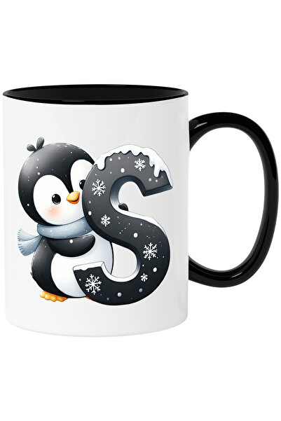 StoryGift Romania Cana cu un pinguin care tine litera "S" | ilustratie | pent...