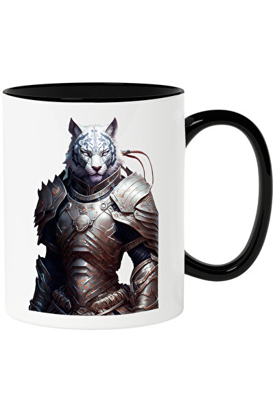 StoryGift Romania Cana cu Portret Pisica Razboinica, Custom de Robot din Meta...