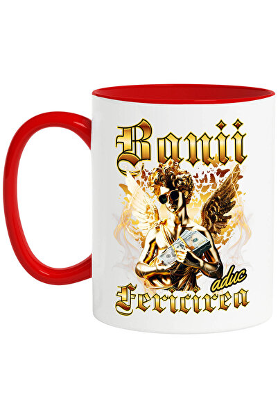 StoryGift Romania Cana cu Statuie De Aur Cu Aripi Si Ochelari De Soare Text B...