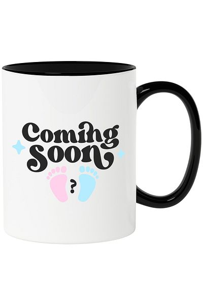 StoryGift Romania Cana Cu Text Venire Imediata, Nastere, Nou Nascut, Parinti,Ceramica, 330ml, cu M, Cu Maner Negru