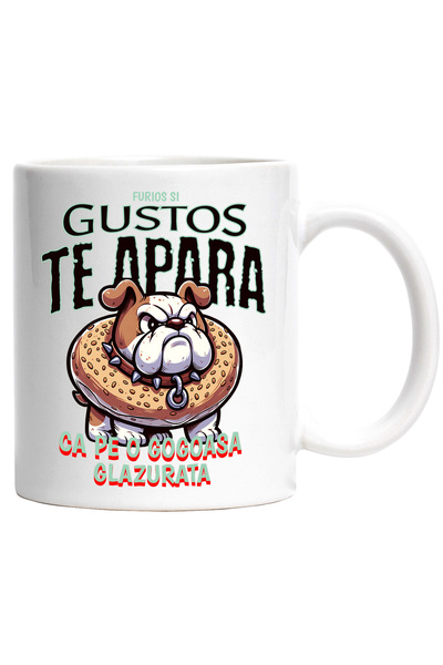 StoryGift Romania Angry and tasty dog ​​and donut mug defends you like a glaz...