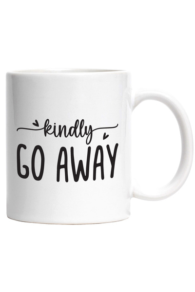 StoryGift Romania Cana cu inimioare si textul "Kindly go away" - cu bunatate,...