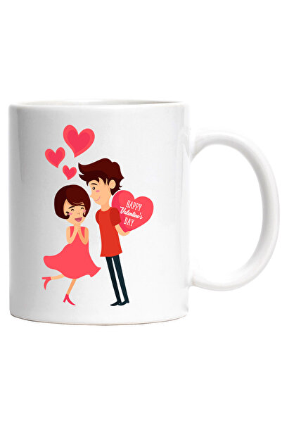 StoryGift Romania Cana Cu Mesaj In Engleza Happy Valentine's Day, Inima, Roch...