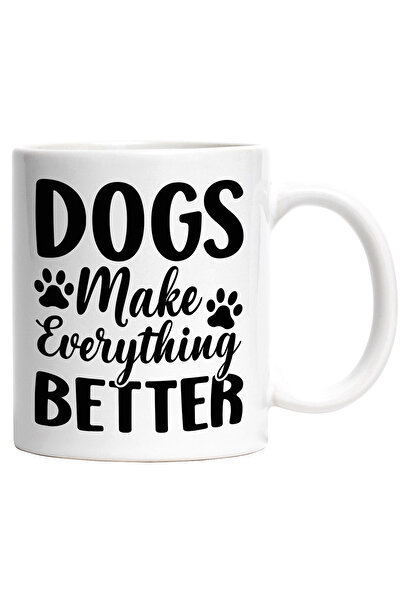 StoryGift Romania Cana cu labute si textul "Dogs make everything better" - ca...