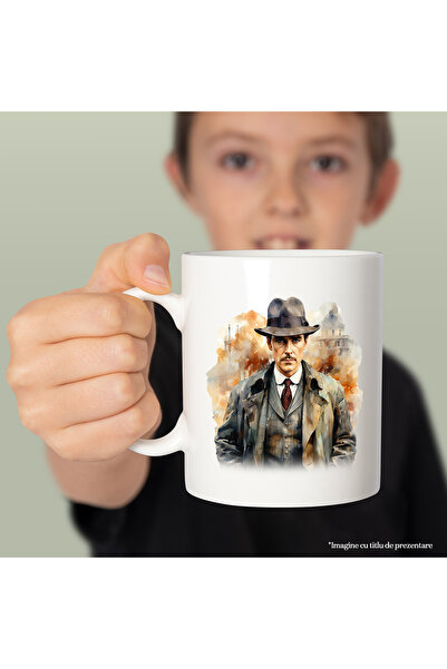 StoryGift Romania Cana Cu Sherlock Holmes, Personaj, Detectiv, Serial, Multicolor 330 ml, Ceramica, Cu ,STG