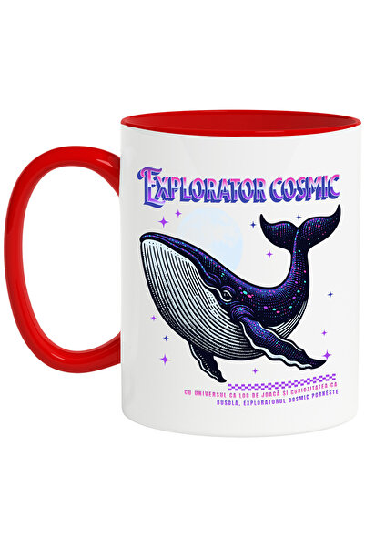 StoryGift Romania Cana Balena in spatiu mov Explorator cosmic, 330ml, Ceramic...