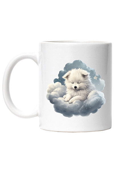 StoryGift Romania Cana cu un catel alb care doarme | ilustratie | somn | nori...