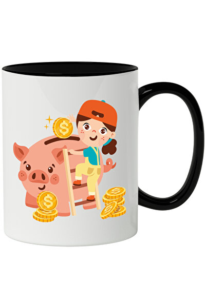 StoryGift Romania Cana Cu Pusculita, Porc, Stele, Bani, Copil, Scara, Multico...