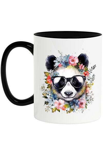 StoryGift Romania Cana cu un urs Panda vesel | cu ochelari | tocilar | ilustr...