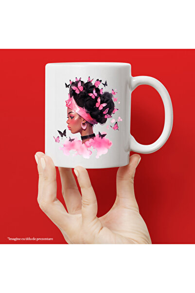 StoryGift Romania Cana cu o fata de culoare, draguta, ilustratie, abstract, r...