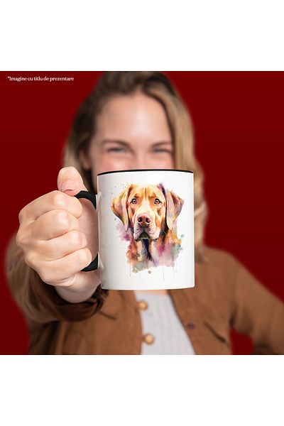 StoryGift Romania Puppy Head Mug, Labrador, Watercolor, Pet, Multicolor 330 m, With ,STG