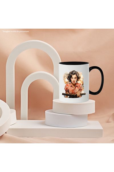 StoryGift Romania Mug With Michelle Monaghan, Actress, Movies, Star, Multicolor 330 ml, Ceramic c, With ,STG