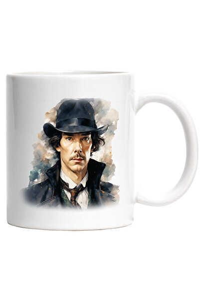 StoryGift Romania Cana Cu Sherlock Holmes, Seriale Cu Detectivi, Britanic, Multicolor 330 ml, Cera, Cu Maner Alb