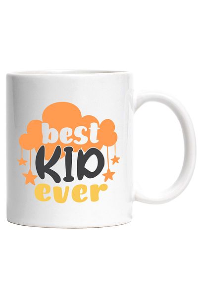 StoryGift Romania Cana Cu Text in Engleza Best Kid Ever, Copii, Familie, Parinti,Ceramica, 330ml, , Cu Maner Alb
