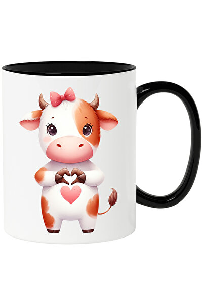 StoryGift Romania Cana cu o vacuta care formeaza o inima cu copitele | funda ...