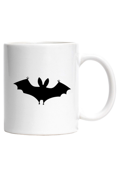 StoryGift Romania Mug with a bat - Halloween with White Handle, With White Ha...