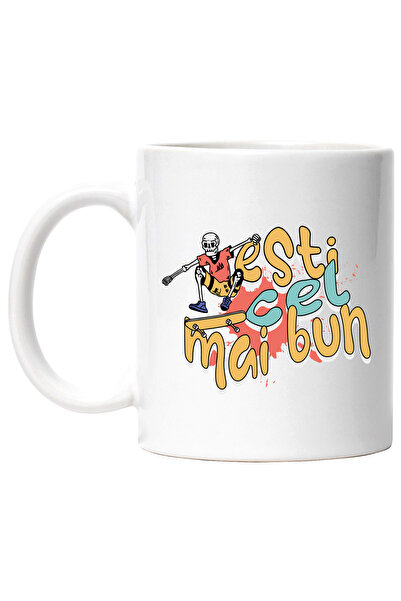 StoryGift Romania Cana Schelete pe skateboard text esti cel mai bun, 330ml, C...