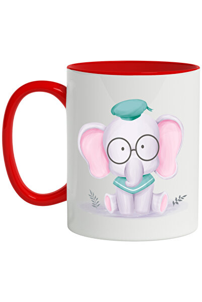 StoryGift Romania Cana Cu Elefant, Ochelari, Palarie, Batic, Multicolor 330 m...