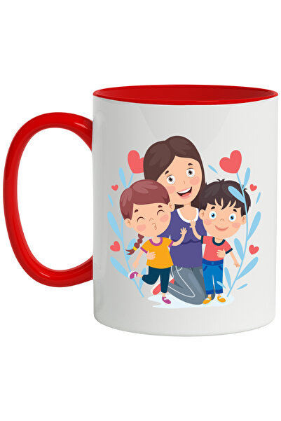 StoryGift Romania Cana Cu Mama, Parinte, Copii, Inimi, Frunze, Familie, Drago...