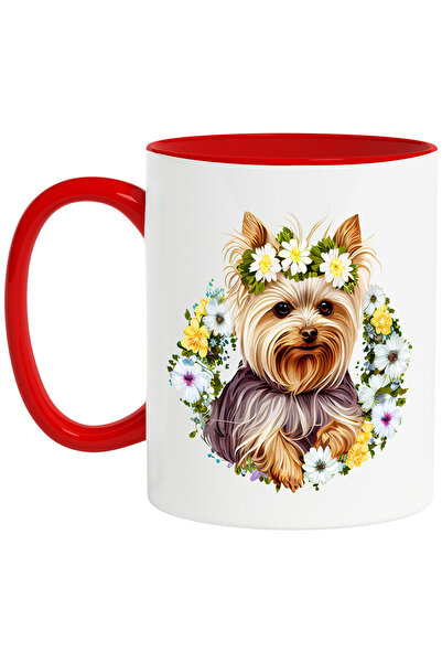 StoryGift Romania Cana cu un catel blanos cu floricele albe pe cap | coroana ...