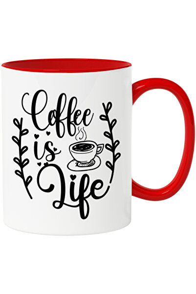 StoryGift Romania Cana cu inimioare si mesajul in engleza "Coffee is life" - ...
