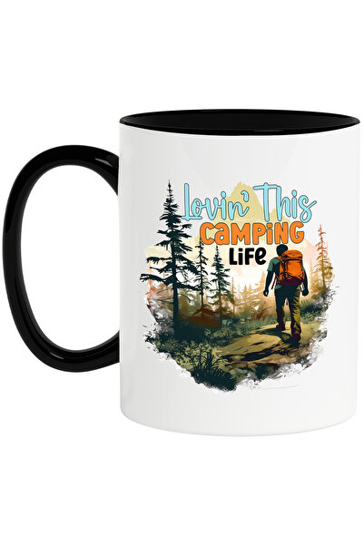 StoryGift Romania Cana cu mesajul "Lovin' this camping life", calatorie, ilus...