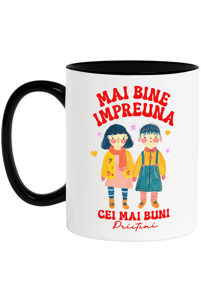 StoryGift Romania Mug with Portrait of Two Colorful Children Text Better Toge...