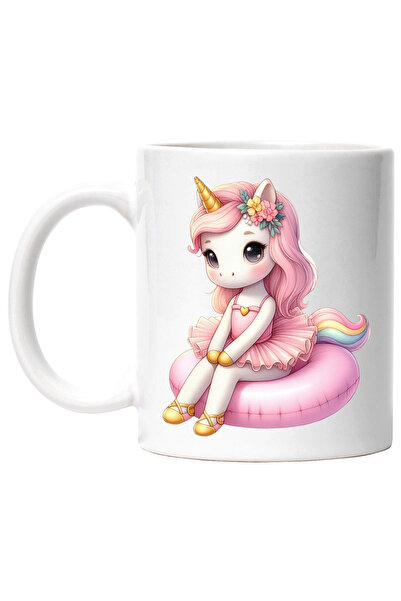 StoryGift Romania Cana cu un unicorn rusinos, ilustratie, floricele, rochie d...