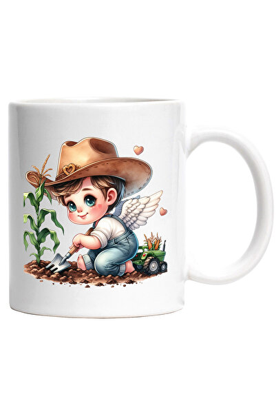 StoryGift Romania Cana cu un bebelus cu aripi care sapa | ilustratie | muncil...