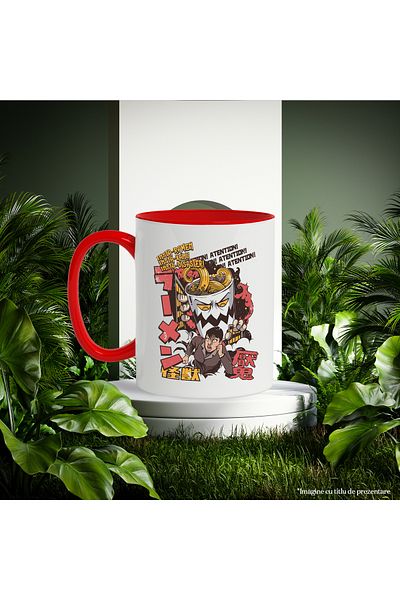 StoryGift Romania Mug With Insta-Ramen Message, Food, Asian, Monster, Horror, Multicolor 330 ml,, With ,STG