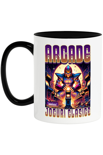 StoryGift Romania Cana Arcade. Jocuri clasice monstru in armura , 330ml, Cera...