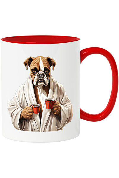 StoryGift Romania Cana cu un caine Pitbull care are un capod alb | ilustratie...