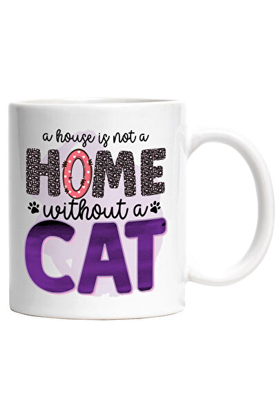 StoryGift Romania Cana cu mesajul "A house is not a home without a cat", casa...