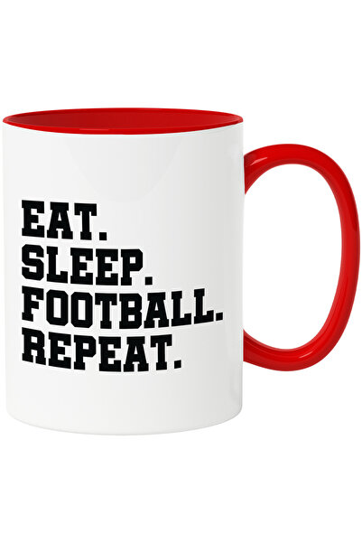 StoryGift Romania Cana cu textul "Eat. Sleep. Football. Repeat." - mananca do...