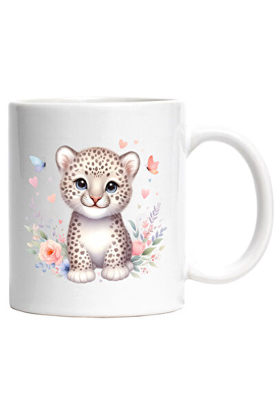 StoryGift Romania Cana cu un pui de jaguar | ilustratie | vesel | flori | pla...