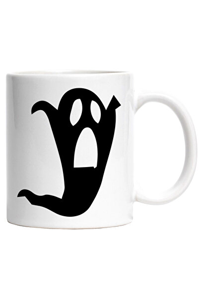 StoryGift Romania Cana cu o fantoma speriata - Halloween cu Maner Alb, Cu Man...