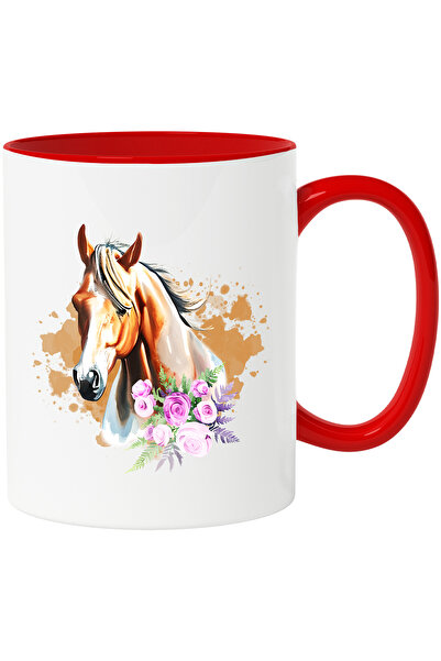 StoryGift Romania Cana cu un cal si cu flori roz X, echitatie, calarit, anima...