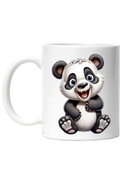 StoryGift Romania Cana cu un ursulet Panda vesel | ilustratie | uimit | curio...