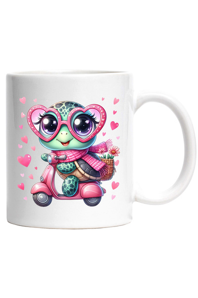 StoryGift Romania Cana cu o broasca testoasa care conduce un scuter | ilustra...