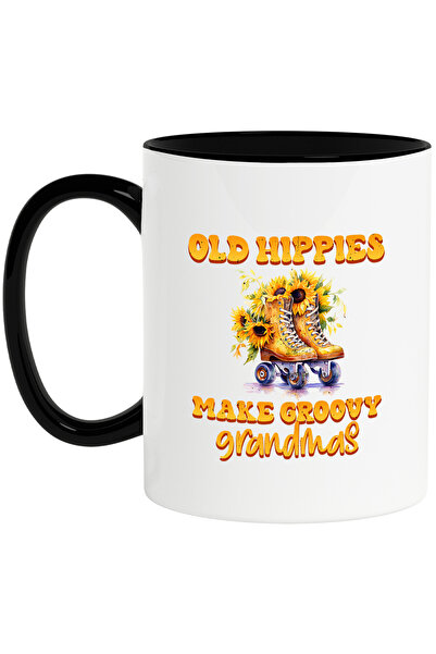 StoryGift Romania Cana cu mesajul "Old hippies make groovy grandmas", ilustra...