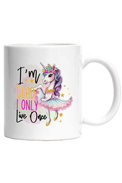 StoryGift Romania Cana cu unicorn in costum de balerina cu mesajul "I'm glad ...