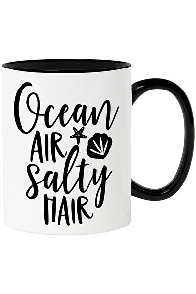 StoryGift Romania Cana cu textul "Ocean air, salty hair" - aer de ocean par s...
