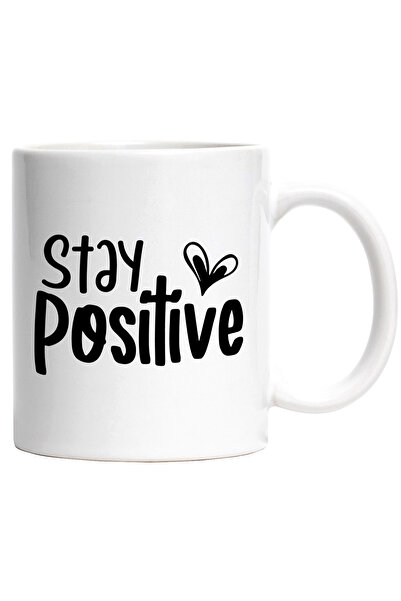 StoryGift Romania Cana cu inimioara si textul in engleza "Stay positive" - ra...